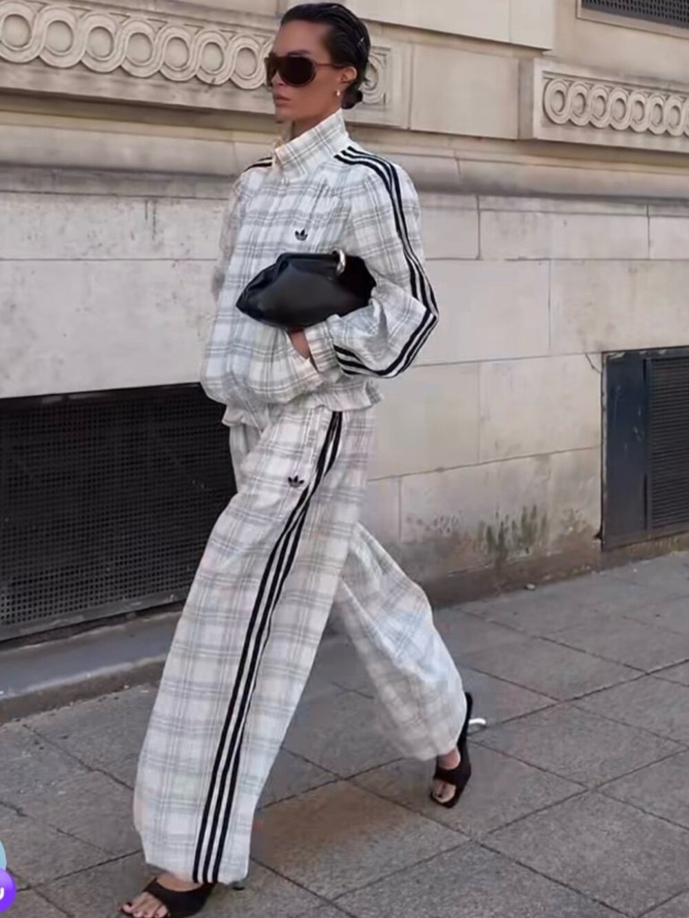NWT adidas Originals × ASOS balloon pants in cream plaid seersucker, Collection